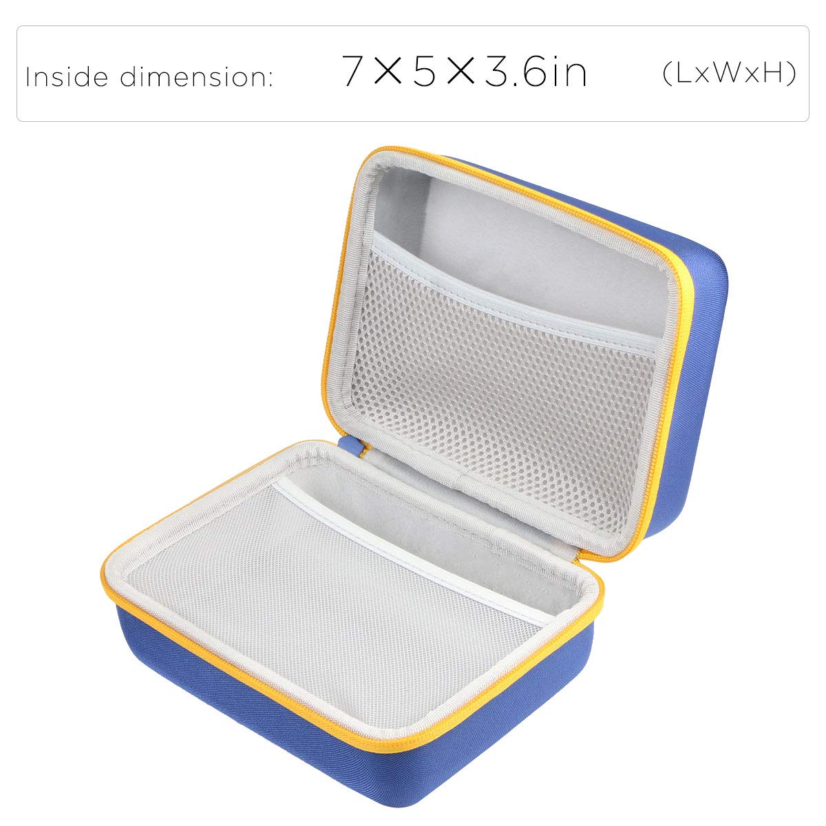 co2crea Hard Travel Case Replacement for Leapfrog Fridge Phonics Magnetic Letter Set (Blue Case + Yellow Zipper)