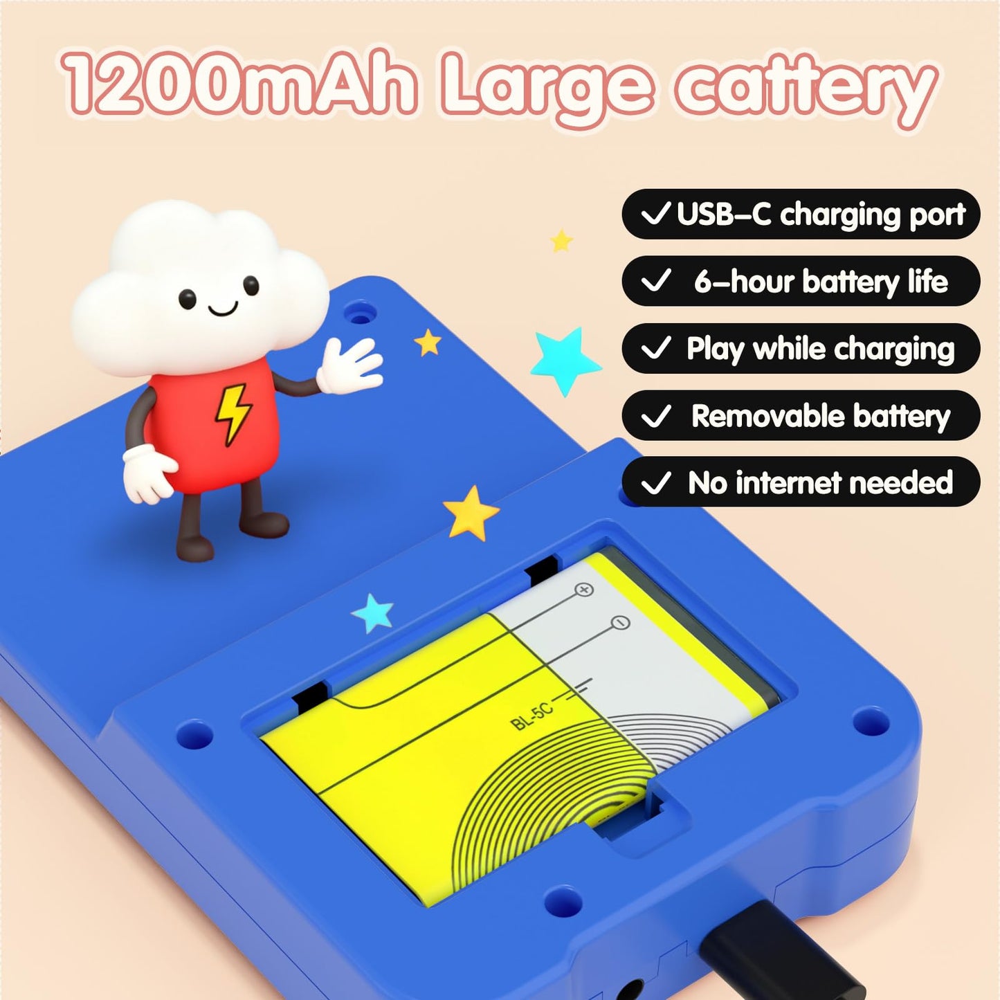 Handheld Game Console Built in 500 Classic Games, Rechargeable Retro Handheld with 3.0-inch LCD Screen, Support Connection to TV