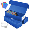 Fabmaker Trading Card Storage Box, 3-pack1000 Count Card Storage Box with Dividers and Labels, Card Organizer for YuGiOh MTG TCG