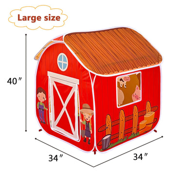 TikOnsYol Kids Play Tent, Pop Up Barn for Kids, Indoor Outdoor Folding Portable Playhouse for Boys and Girls