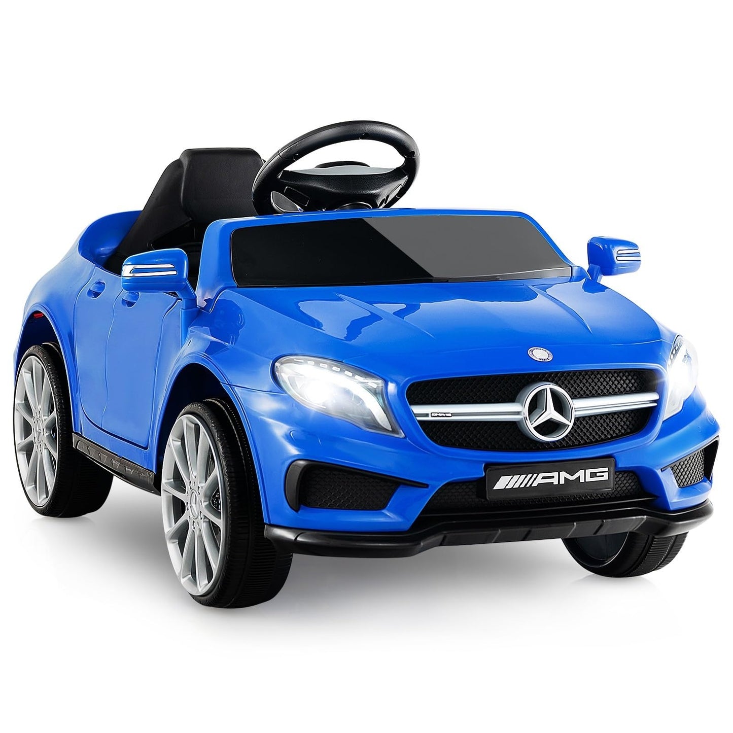 Olakids Kids 12V Electric Ride On Car, Licensed Mercedes Benz Gla45 Vehicle For Toddler With Control Remote, Battery Powered Toy With Music, Usb, Mp3, 2 Speeds, Wheels Suspension, Led Lights