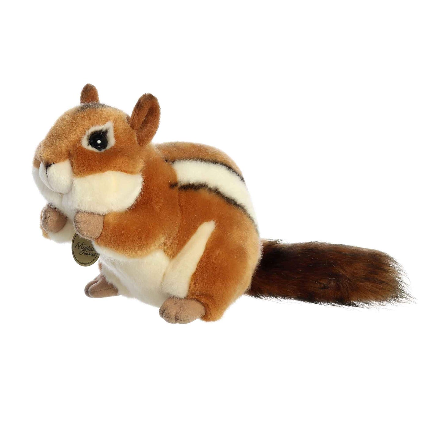 Aurora® 9-Inch Brown Realistic Miyoni® Chipmunk Stuffed Animal - Lifelike Detail for Cherished Companionship
