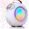 Bubble Machine, Automatic Bubble Maker Rechargeable, 15000+ Big Bubbles per Min, Colorful LED Lights, 90 360 Rotatable Portable