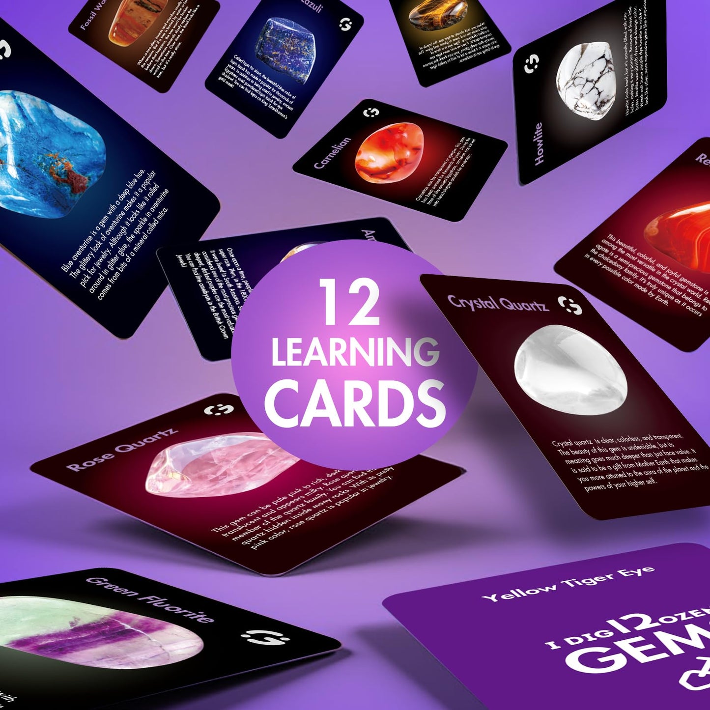 Gamerside Gemstone Dig Kit, Dig Up 12 Real Rocks And Minerals, Gem Digging Kit For Kids, Toy Geology Archaeology Excavation Kits