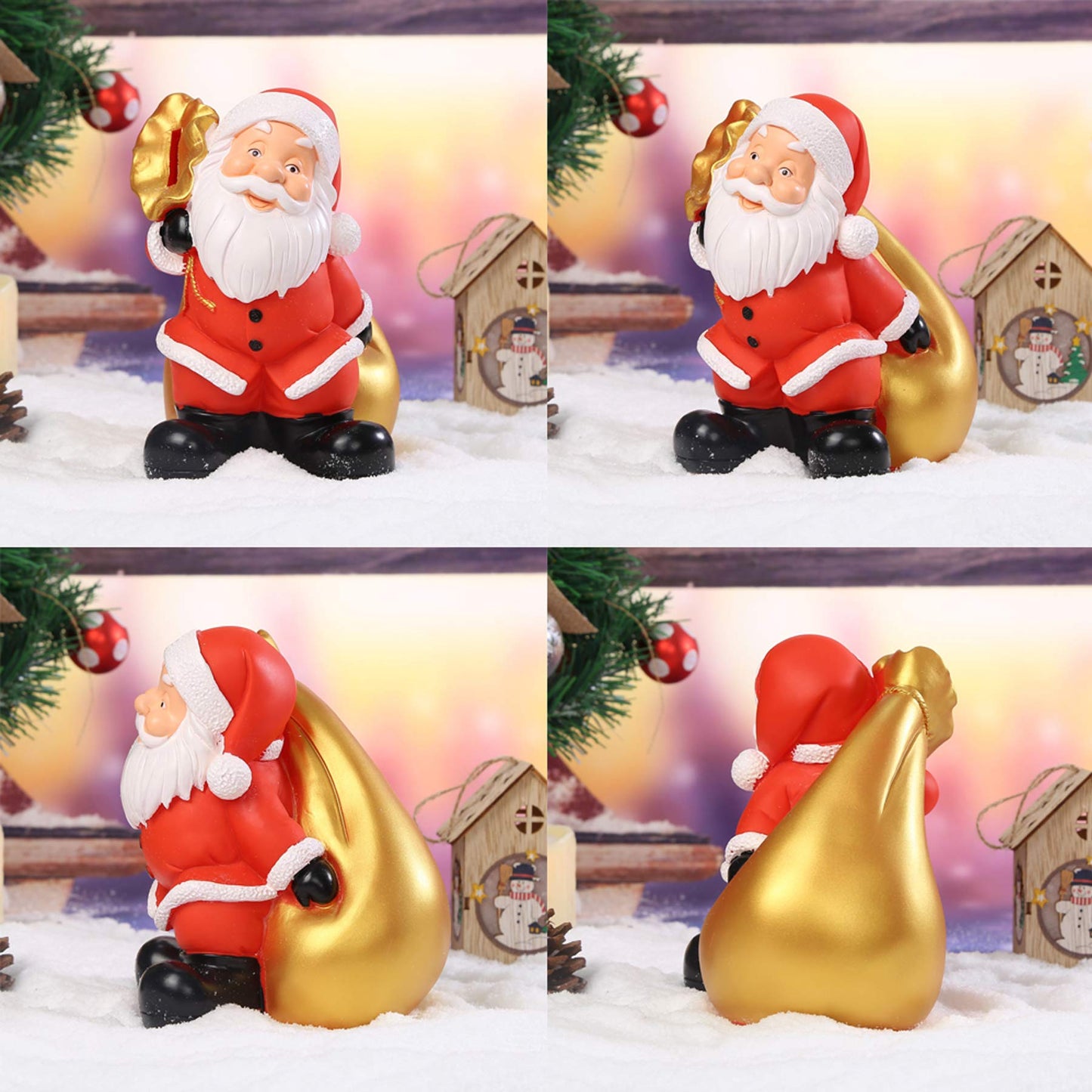 Christmas Piggy Bank, H&W Santa Claus Money Bank, Shatterproof Creative Coin Bank, Can Store 1000 Coins