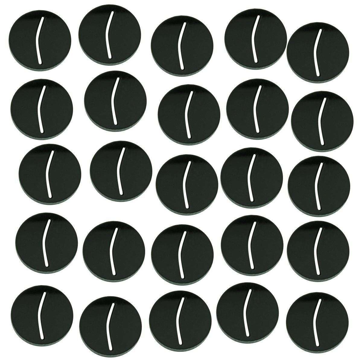 Litko Paper Miniature Bases | Round | Circle | Slotted Paper Figure Holder | Compatible With Dungeons And Dragons | Game Card Stands (3Mm Black Acrylic, 25Mm)