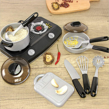20 Pcs Kitchen Playsets, Omgod Play House Toy Breakfast Stove Pots Utensils And Pans Food Pretend Cookware Cooking Play Kitchen