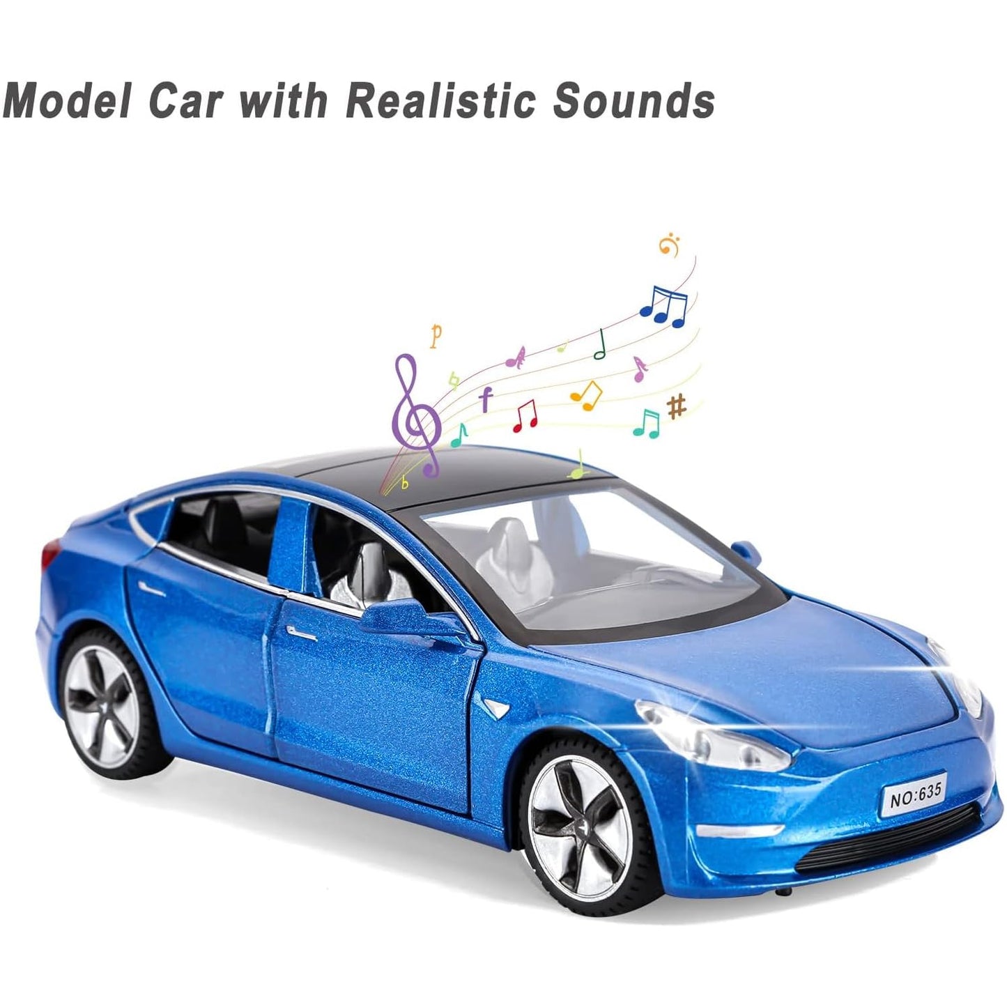 Toy Car Model 3 Diecast Metal Model Cars Pull Back car for Boys and Girls Age 3 - 12 Years Old (Blue)