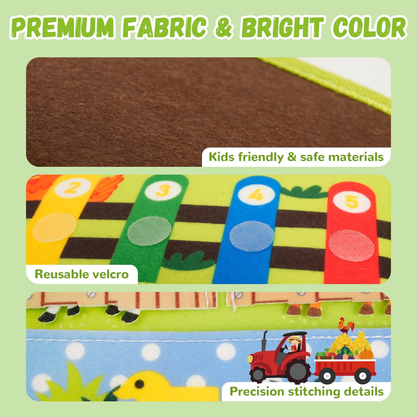 Arcturine Busy Book For Toddlers 1-3, 20 In 1 Farm Activity Book With Life Skills Cognition Sorting Matching, Airplane Car Trave