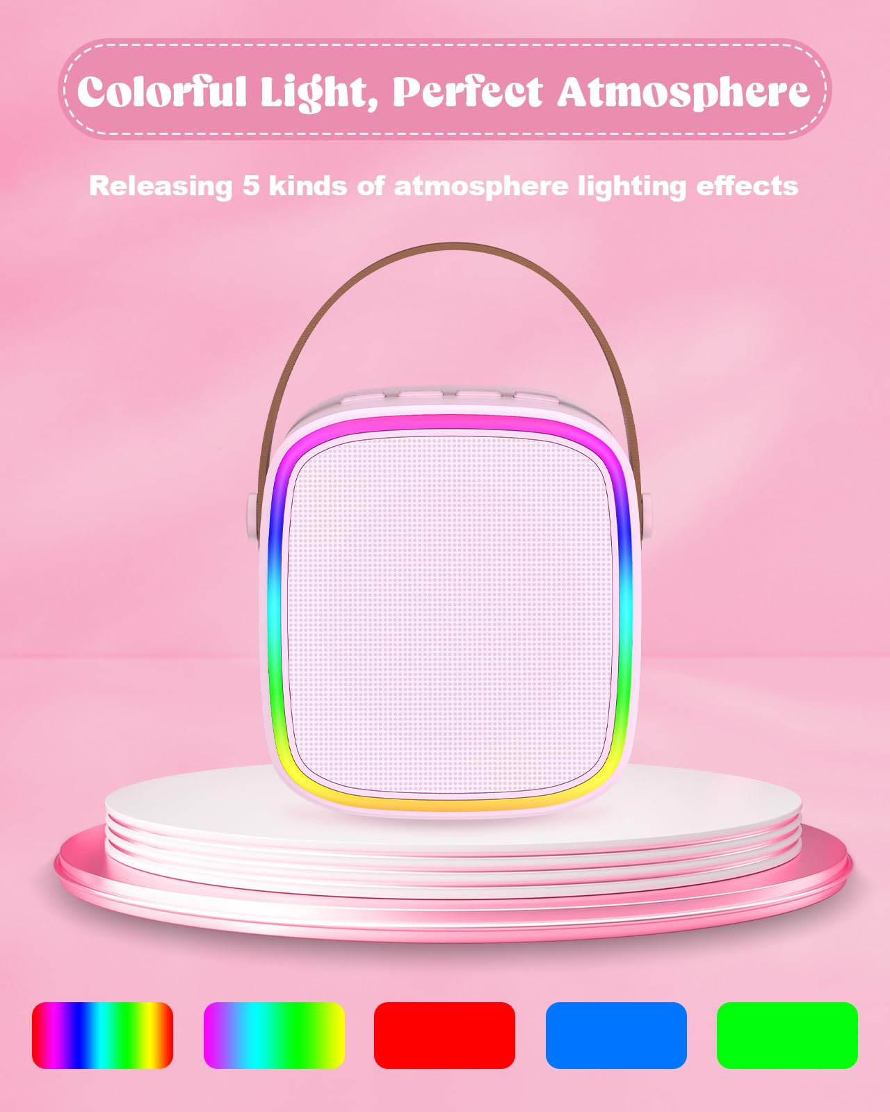 Texpot Karaoke Machine With 2 Wireless Microphones, Kids Toys Portable Bluetooth Speaker For Kids Adults Toddler, Christmas Girl