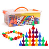Play Build Rainbow Pegs And Board Deluxe 200Pc Set, Montessori Baby Toys, Stacking And Lacing Pegs, Baby And Toddler Toys, Play