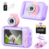 ARNSSIEN 2.4 Purple Kid Camera - Digital Selfie Camera with 180° Flip Lens & Playback Game for Ages 4-11, Perfect Christmas/Birthday Gift