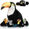 Hydren 5 Pcs Toucan Plush Stuffed Animal Black Bird Stuffed Animal Toy 14 Inch Large Realistic Mommy Bird With 4 Small Babies Pl