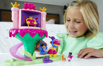 Polly Pocket Playset, Rainbow Funland Fairy Flight Ride With 2 Dolls & 15 Accessories, Dispenser Feature For Surprises