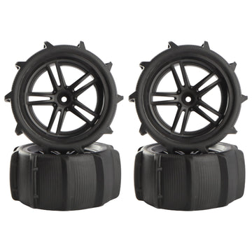 GDOOL 1:10 1:12 Paddles Buggy Tires Hex 12mm Wheels for Snow Sand 1:10 1:12 9125 9155 9156 124009 X-07 F-10 YC400 2995RC Car(4 P