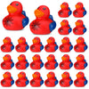 Leyndo 24 Pcs Christmas Spiderweb Rubber Duck Bulk Spiderweb Birthday Party Decoration Favors Squeaky Red Blue Duck for Bathtub Floating Pool Gifts Party Supplies