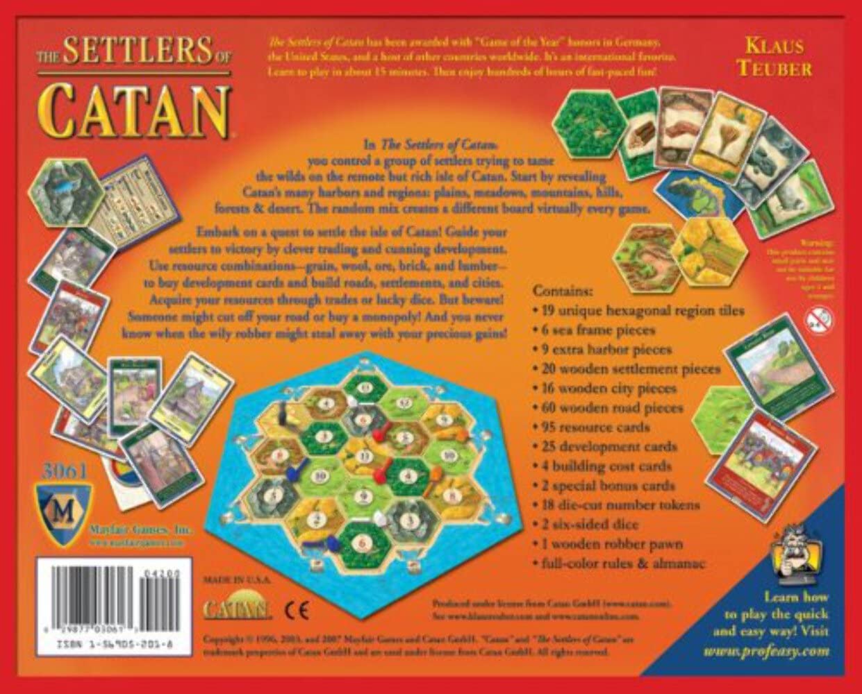 Mayfair Games The Settlers of Catan Board Game - Cardboard - Design 1 - Model MFG3061