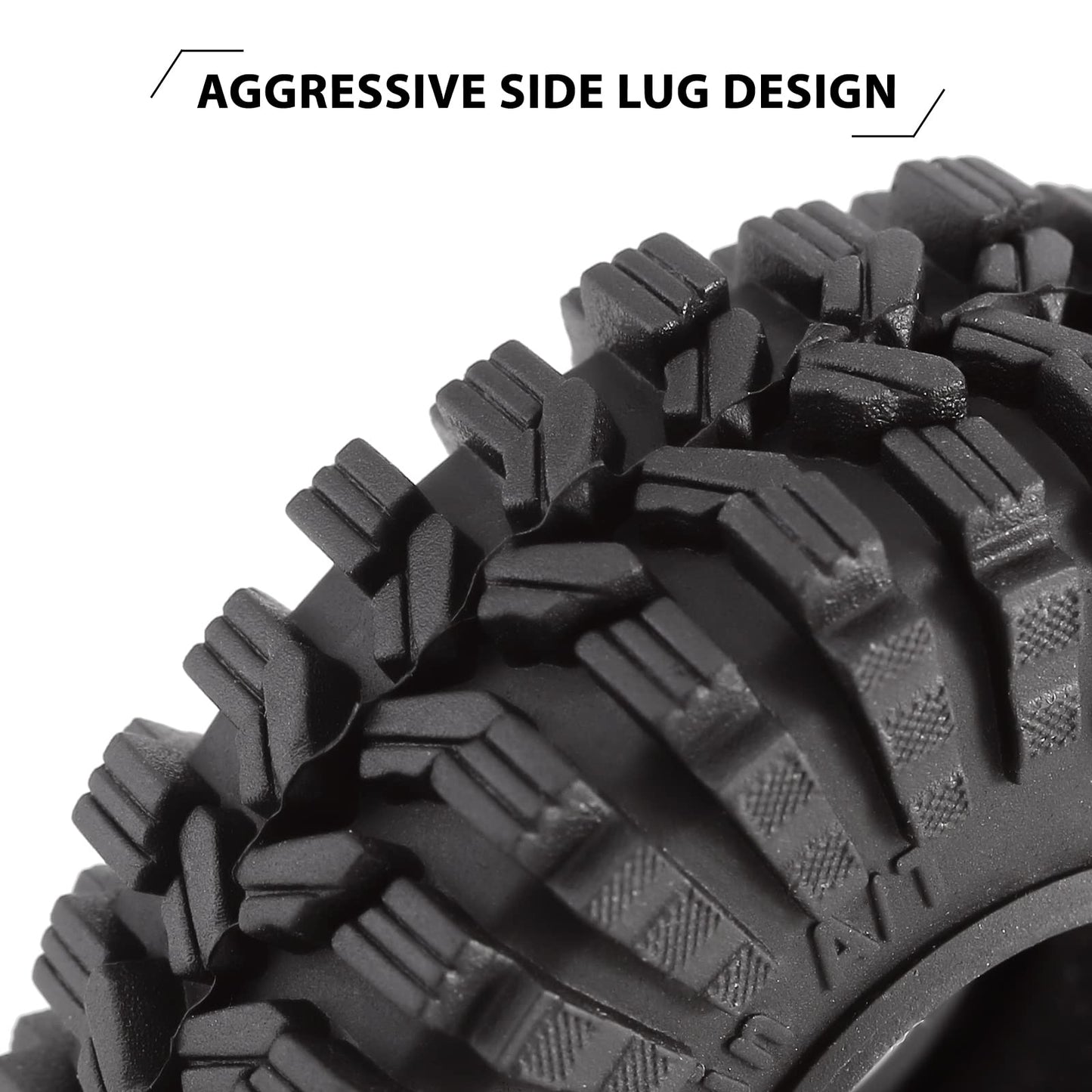 INJORA 1.0 Tires - All Terrain Super S5 King Trekker Soft Sticky Tires for 1/18 TRX4M 1/24 RC Crawler Axial SCX24 FMS FCX24 Endu