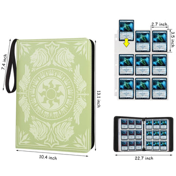 MTGPRO 9-Pocket Card Binder for MTG 720 Double Sided Pocket PU Trading Collection Binder enhanced Collector Card Album for MTG TCG Yugioh Game Cards (Yellow)