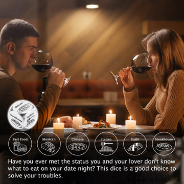 Eulalia Eclogue Stainless Steel Date Night Dice - Unique 11th Anniversary Gift for Couples, Perfect for Birthdays & Father's Day