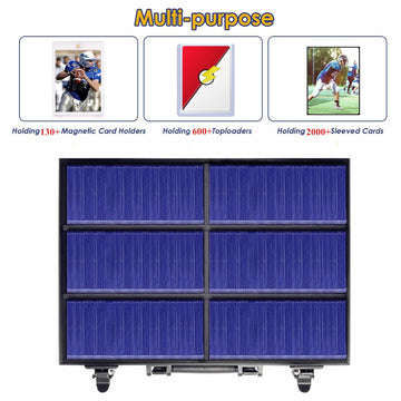 Wutonmu Toploaders Storage Box Hold 600+ 35Pt 3''X4'' Standard Toploaders, Hard Aluminum Alloy Top Loader Storage Case, Trading