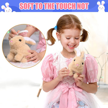 Bunny - My Realistic Bunny Toy,Bunny Realistic Bunny,Easter Basket Stuffer Realistic Bunny Toy,Jumping, Twitching, and Shaking E