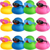 Chivao 12 Pcs Rubber Ducks With 12 Sunglasses/ Hats/ Headwear/ Scarf Small Cruise Ducks In Bulk Mini Rubber Duckies Bathtub Toys