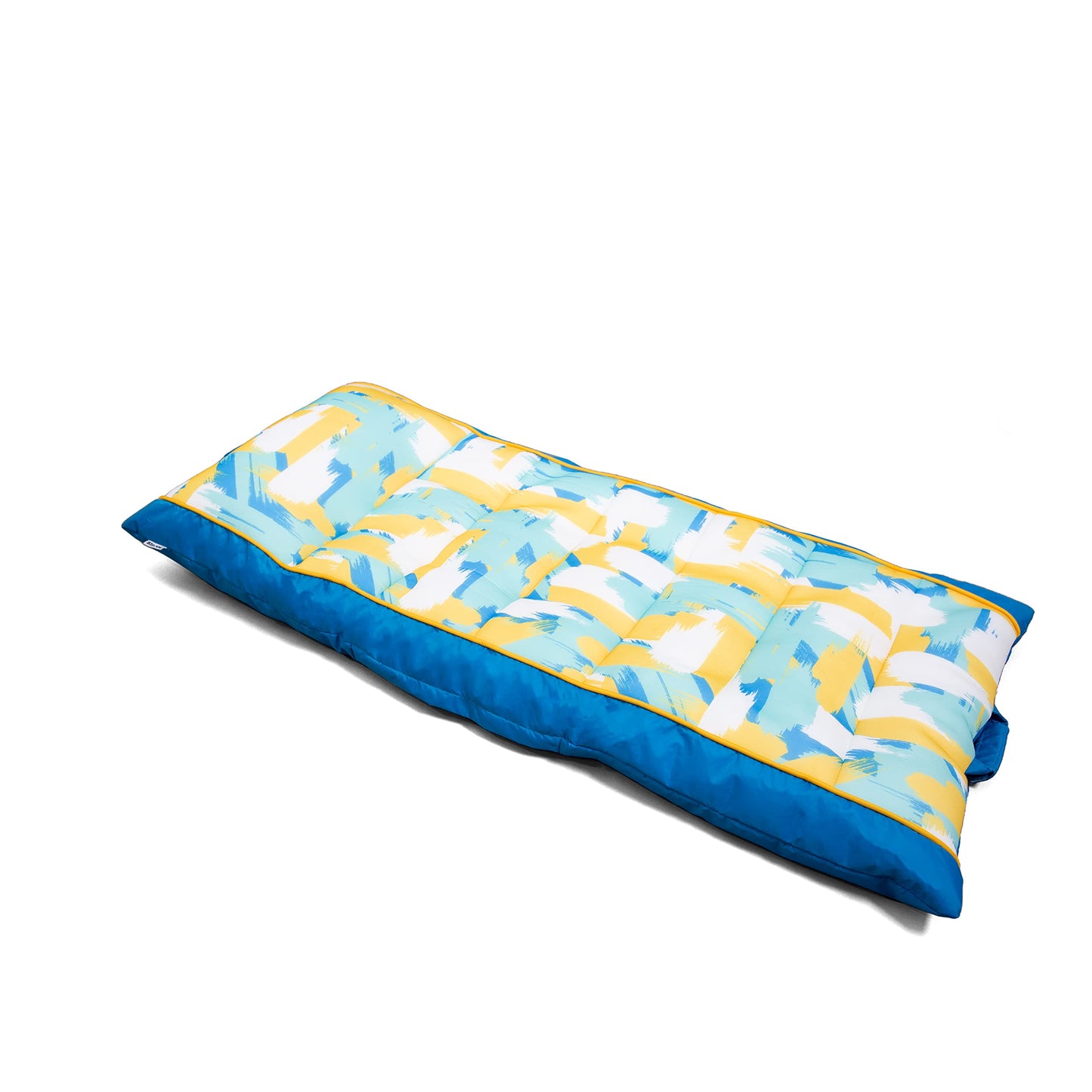 Big Joe Kona No Inflation Needed Pool Lounger With Headrest, Paintbrush Yellow Double Sided Mesh, Quick Draining Fabric, 5.5 Feet Big