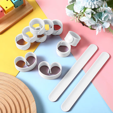 Gemscream 12 Pcs White Silicone Slap Bracelets - DIY Soft Wristbands for Craft Projects, Birthday Parties, Halloween, Christmas