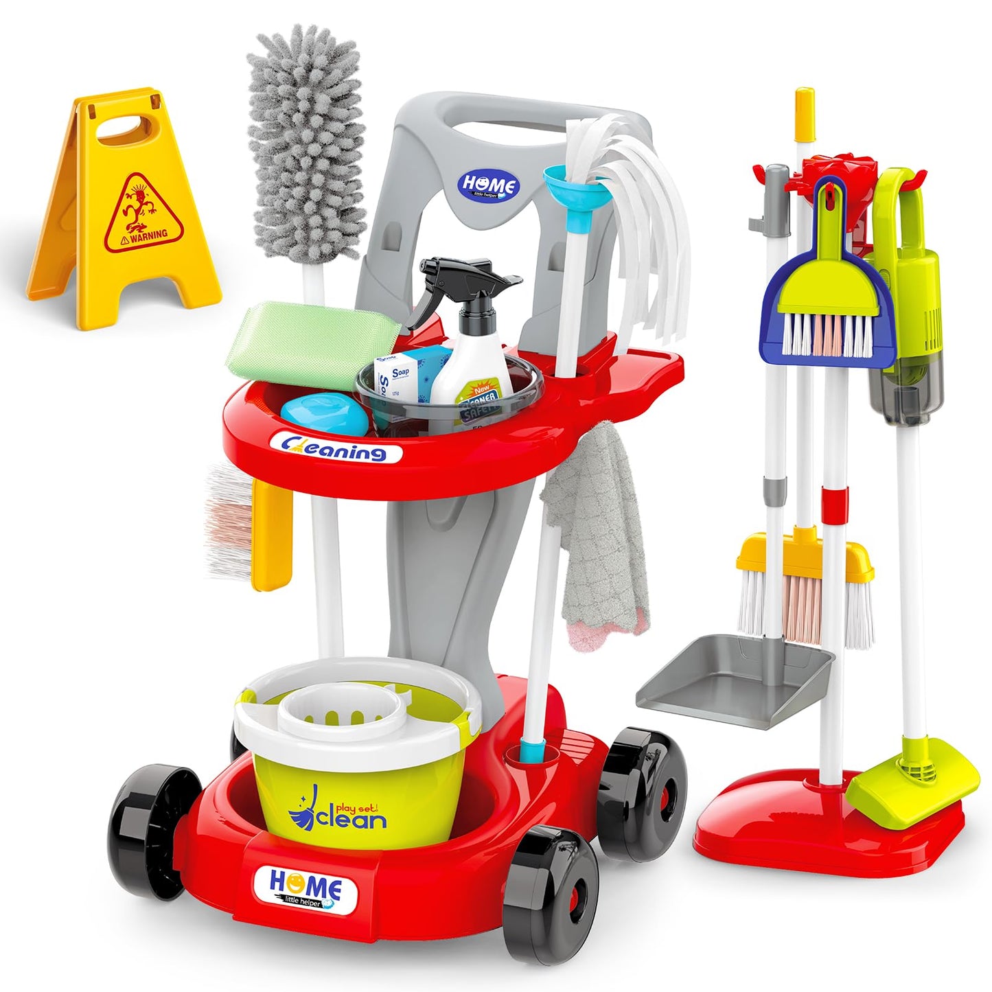 Deao Toddler Cleaning Set,Kids Cleaning Toy Cleaning Set For Toddlers Girl And Boys, Kids Role Play Cleaning Set For 3 4 5 6 7 8
