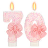 ElekFX 70th Birthday Candles for Cake, Pink Bow Number Cake Candles, 2.76 inch Number Happy Birthday Candle, Cake Topper Decorat