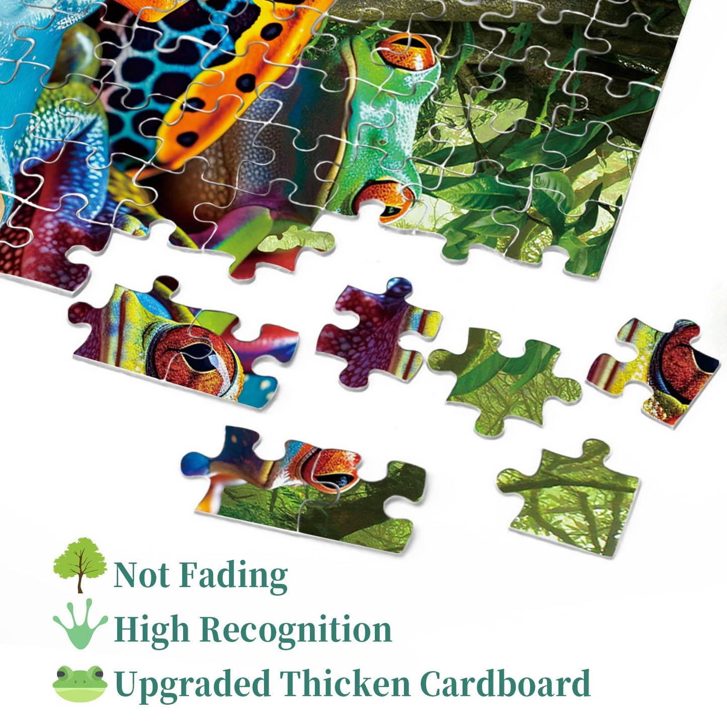 Colorful Frog Puzzle 1000 Piece For Adults, Rainbow Frogs Jigsaw Puzzle Nature, Forest Animal Scenic Puzzles