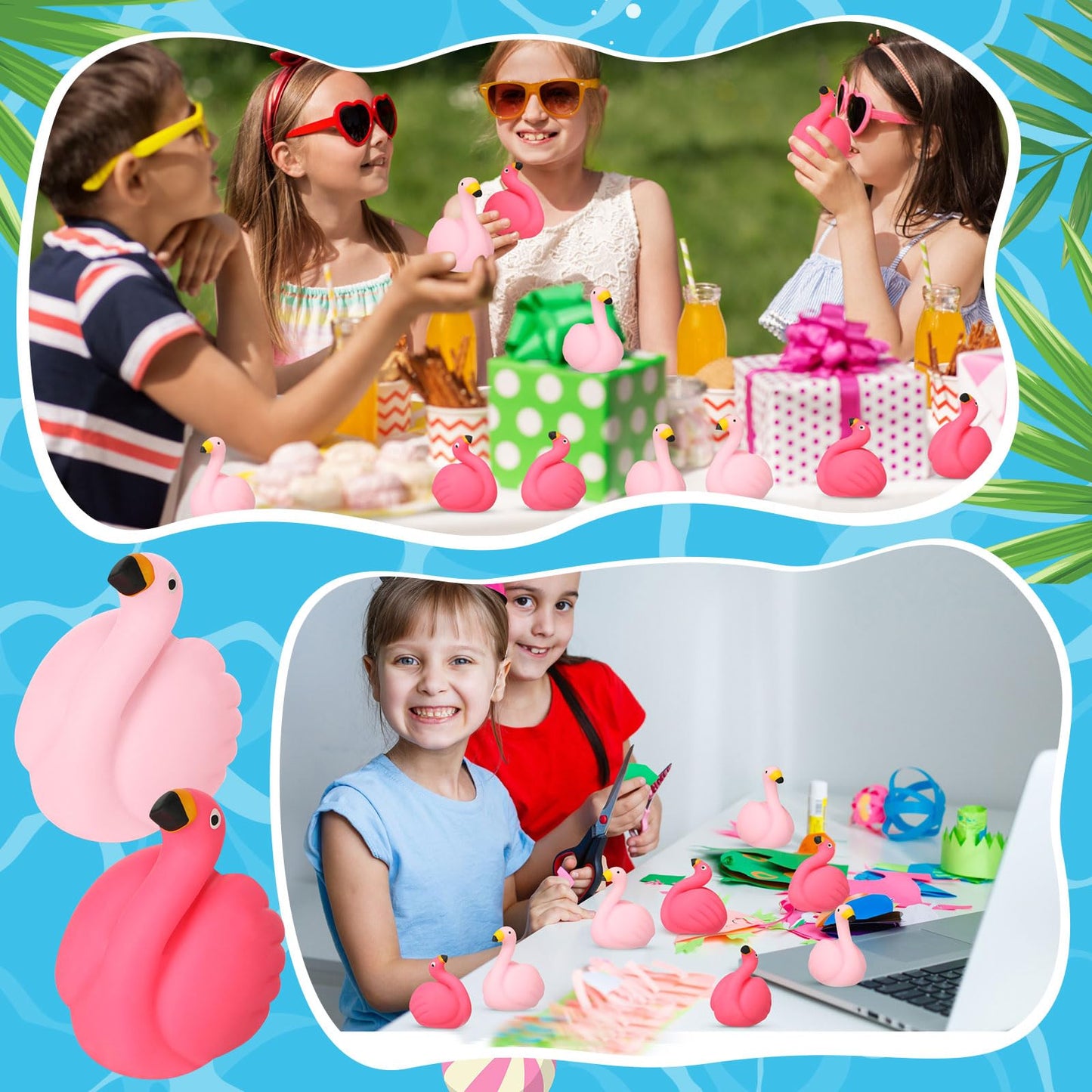 Sratte 20 Pcs Flamingo Party Favors Flamingo Stress Balls Relaxable Stress Relief Toys For Girls Boys Summer Beach Tropical Pool