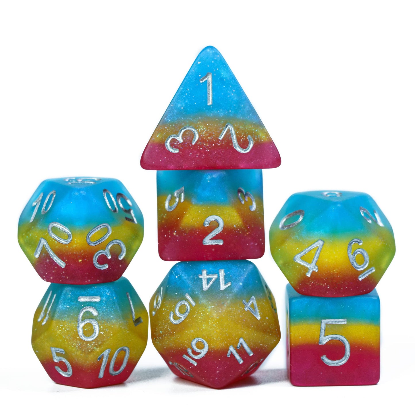 HDdais 7PCS Pansexual-Pride Polyhedral Dice Set, Homosexual Flag D&D Dice for Dungeons and Dragons, DND Dice for RPG MTG and Oth