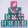 Generic 10 Pc 16Mm Acrylic Dice Set For Rpg Mtg Dnd Dice Table Games And Board Games (Pink + Green)