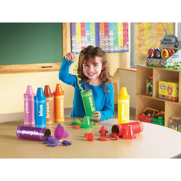 Learning Resources Rainbow Sorting Crayons - 56 Pieces, Multi-color, Plastic, Ages 3+ - Early Color Recognition & Sorting Toys