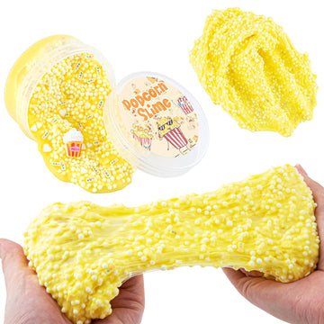 Yellow Popcorn Foam Slime, Good Stretchy And Non-Sticky Crunchy Slime, Slime Party Favors For Girls And Boys Ages 8-12, Slime Se