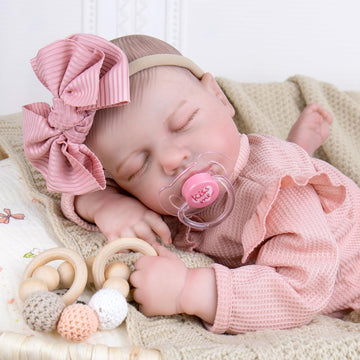 Aori Lifelike Reborn Baby Dolls - 20-Inch Realistic Newborn Real Life Baby Girl Doll with Poseable Limbs and Feeding Kit Set for Kids 3+