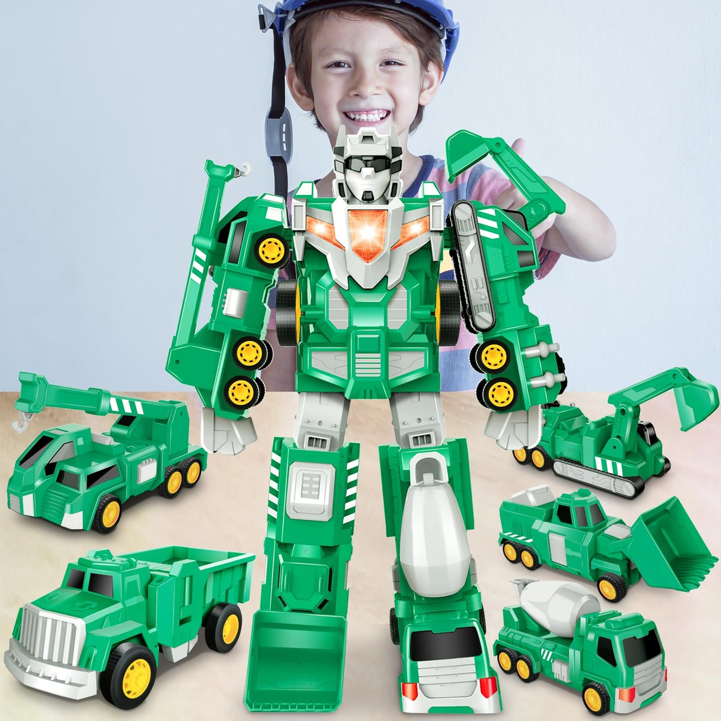 Laradola Toys For 3 4 5 6 7 8 Year Old - Transform Robot Kids Toys Cars | Stem Building Toddler For Ages 4-8 | 5 In 1 Constructi