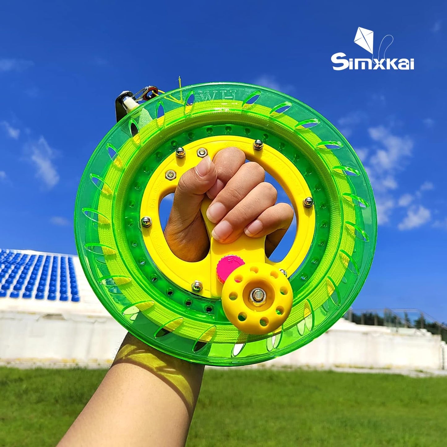Simxkai Kite String Reel, Kite String Spool,Kite Line Winder 8Inches Dia, Come With Lock & 1000 Feet Line(Green)
