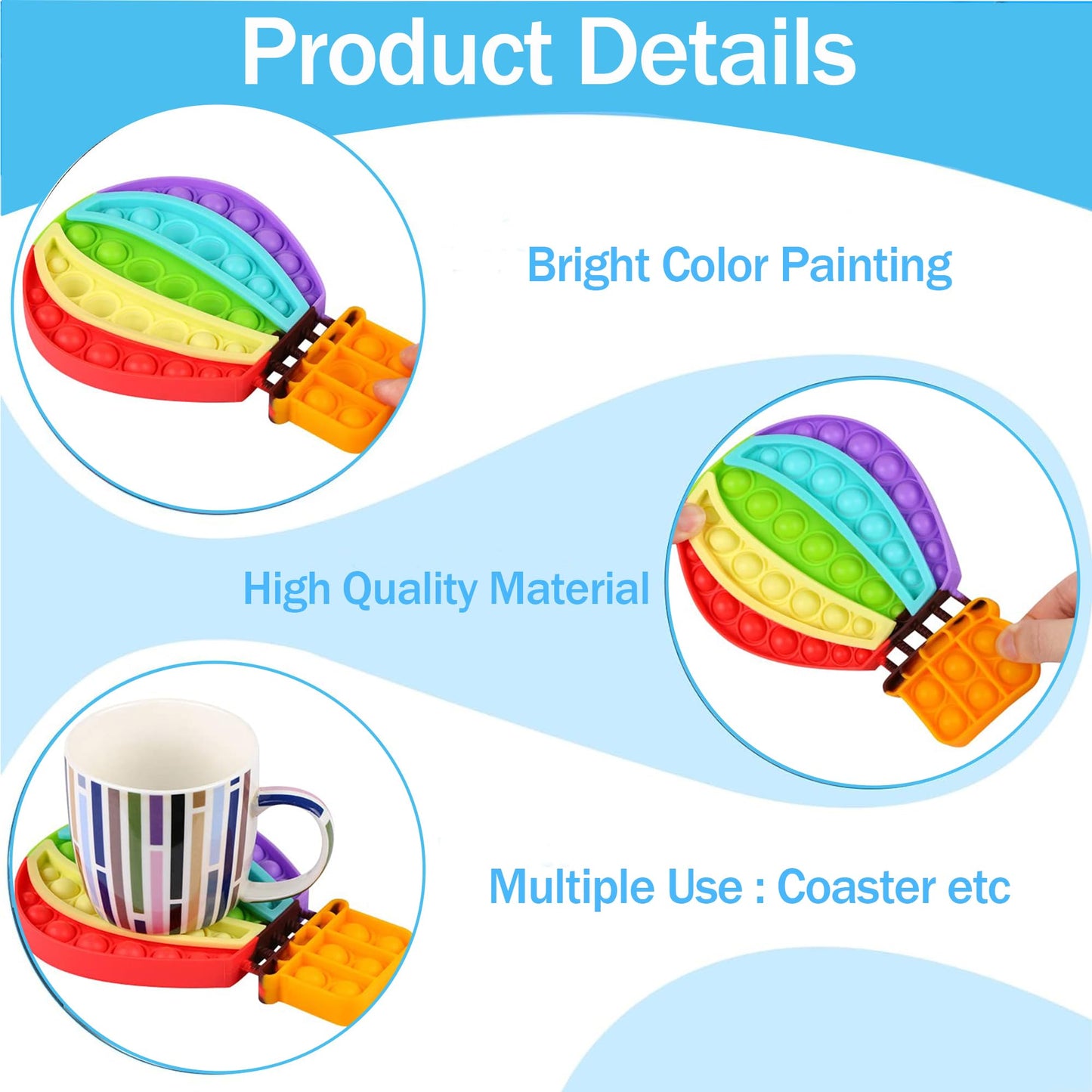 2 Packs Fidget Toys For Kids Girls, Push Bubble Sensory Toy Castle Balloon Silicone Squeeze Toy For Autism Anxiety Stress Relief Adults Travel Office Fidgets Toddlers Classroom Prize Birthday Gifts