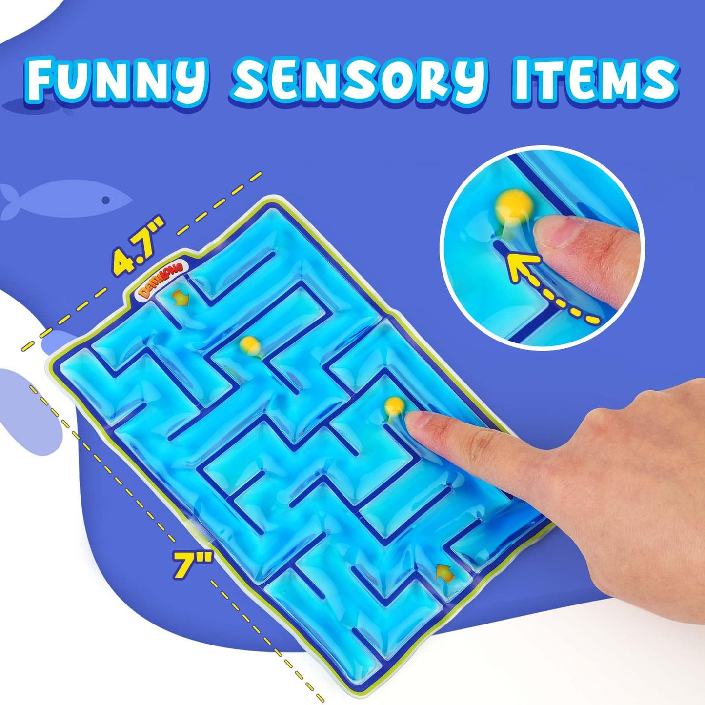 Sensory Toys Fidget Marble Maze - Gel Filled Sensory Items For Kids Children Teens Autism | Tactile Autistic Calming Toys For Pr