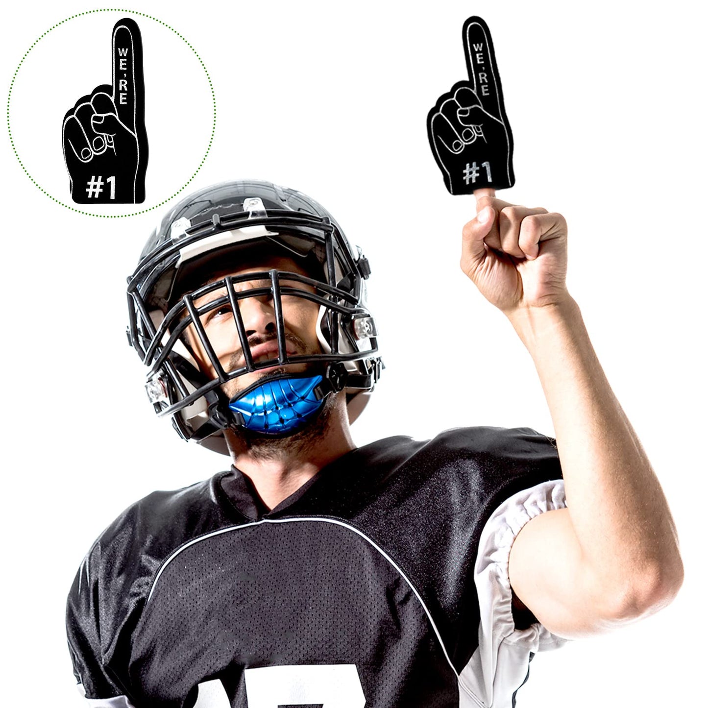 100 Pieces Mini Foam Finger Football Party Favors #1 Sports Fan Foam Finger Football Party Supply Basketball Baseball Soccer Spo