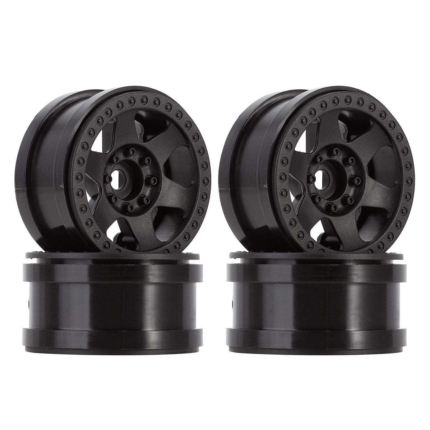 Wonfast 4Pcs Plastic Plating 2.2 Inch Beadlock Wheel Rim Wheel For 1/10 Rc Rock Crawler Car Truck For Tamiya Axial Trx4 Wraith S