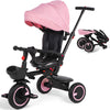 Toddler Tricycle with Push Handle for 7 Months-5 Years, Baby Tricycle with Rotatable Seat, 8 In 1 Kids Trike with Safety Harness