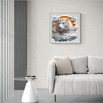 KAAYEE Wooden Puzzles for mature-themeds 3D Vision Effect Paper Tiger Wooden Jigsaw Puzzles 100pcs Unique Shape Advanced Wood Puzzle mature-themed 3D Effect Flat Puzzle Birthday Gifts Family Game (S 8.5 * 8.5in)