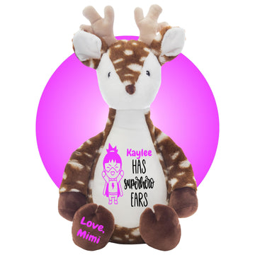 Ear Tube Gifts for Kids - Personalized with name + color choice - Ear Tube Get Well Soon Stuffed Animals - Ear Tube Removal Gift