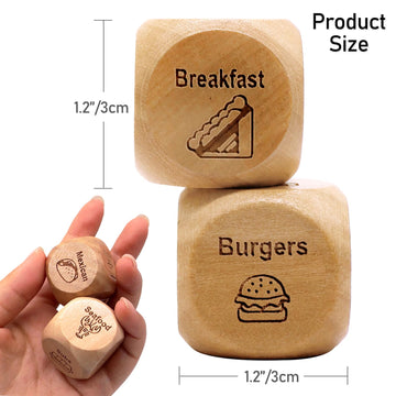Failun Date Night Food Decision Dice With 12 Food Choices For Singles & Couples To Solve 'What To Eat' Dilemma | Ideal For Chris