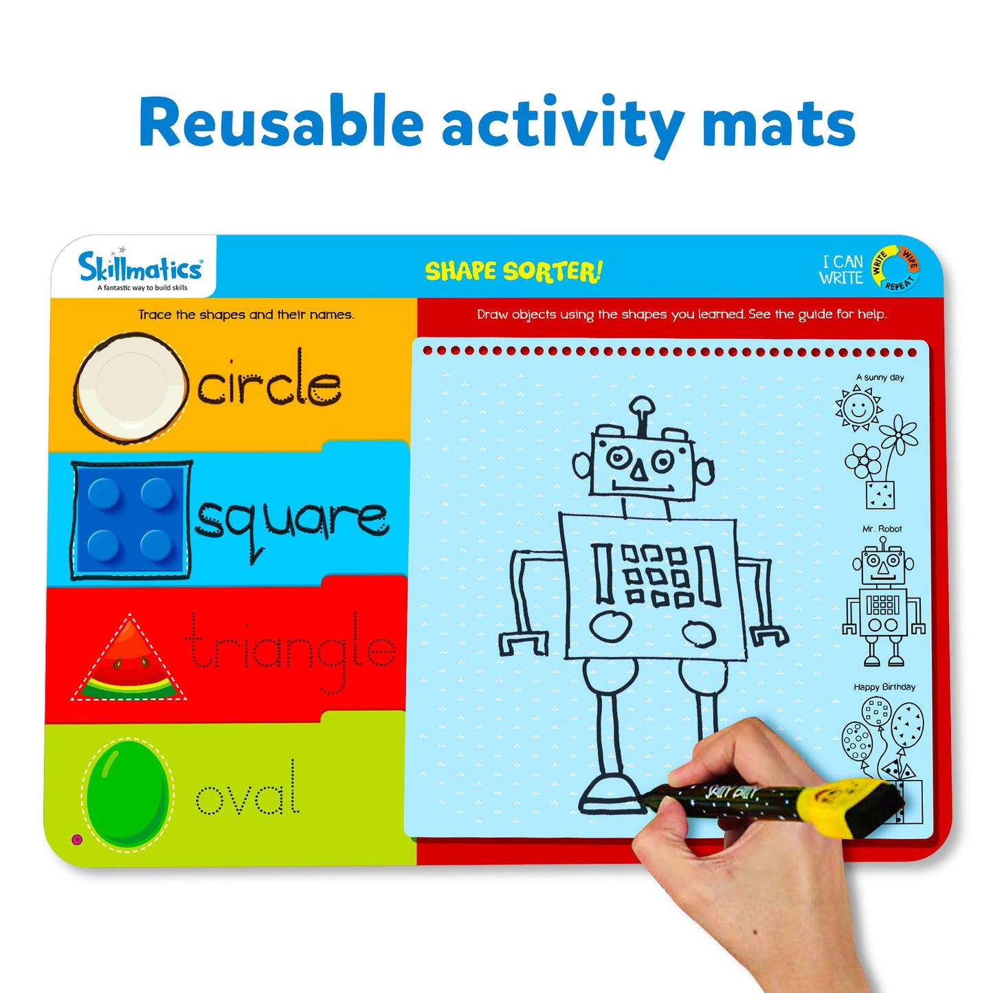 Skillmatics I Can Write, Preschool Learning Activities, Educational Toy And Game, Back To School Supplies, Reusable Activity Mats, Gifts For Students, Kids, Ages 3, 4, 5, 6