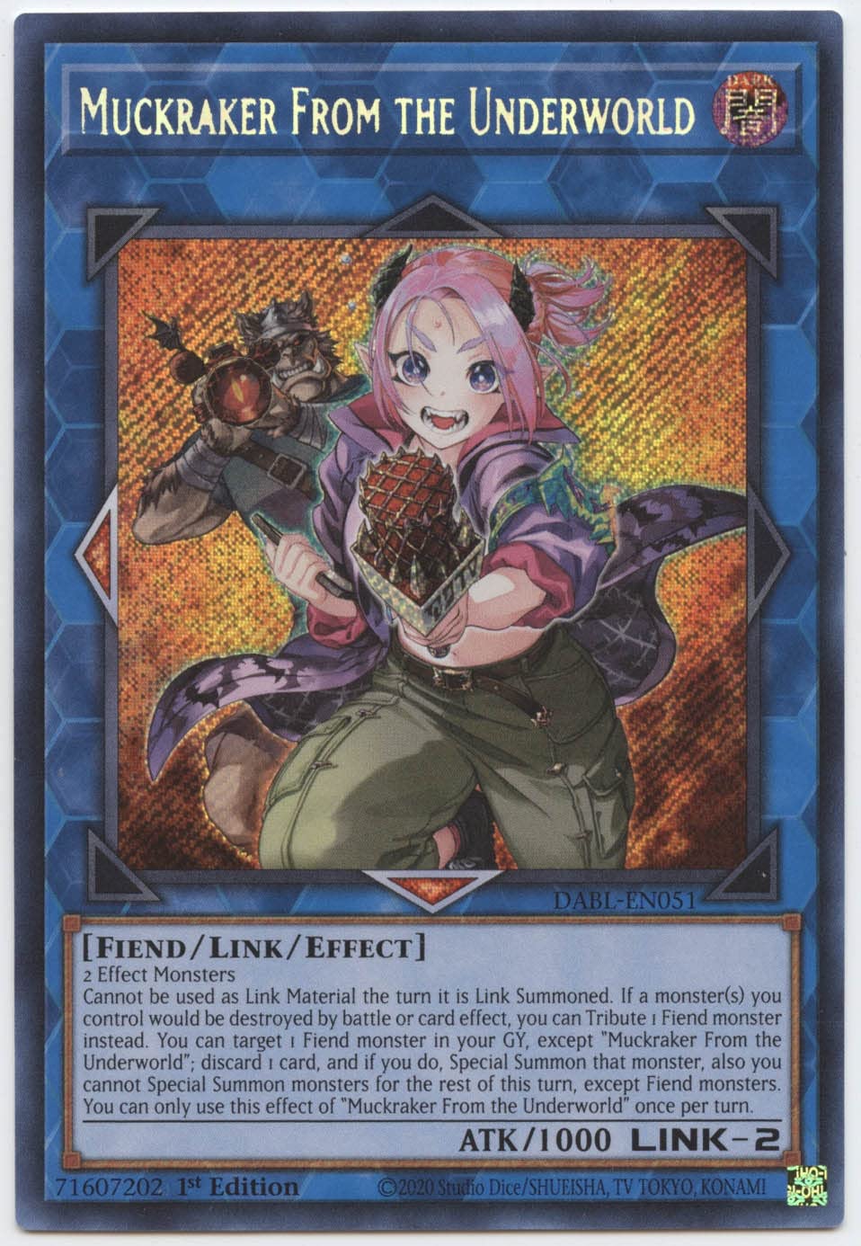 Yu-Gi-Oh! Muckraker From The Underworld - Dabl-En051 - Secret Rare - 1St Edition